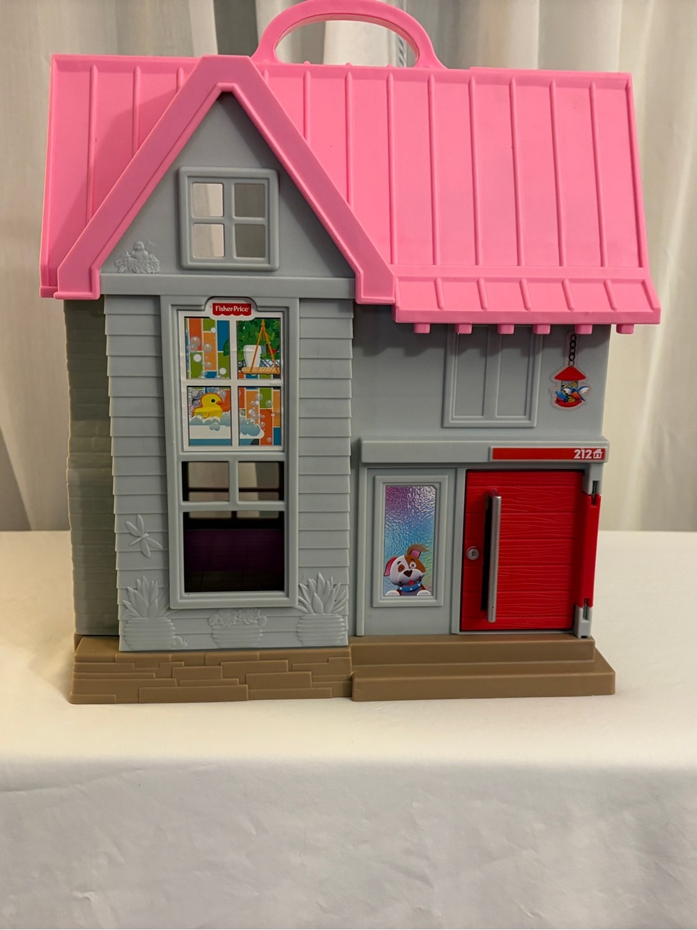 Fisher Price Little People Big Helpers Home Pink Play House Mattel Light